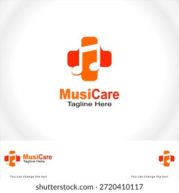 Modelo de logotipo de vetor Music Care