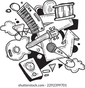 Music cartoon vector doodle designs