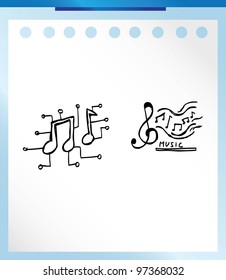 music cartoon - vector illustration doodle