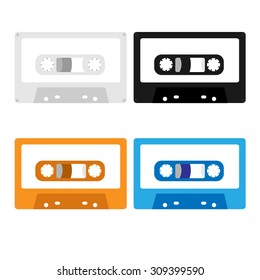 music casette, cassette tape. vector illustration