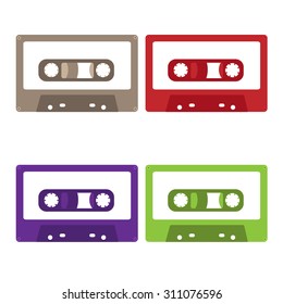 music casette, cassette tape. vector illustration