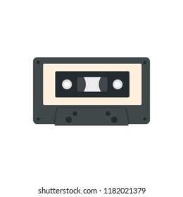 Music casette icon. Flat illustration of music casette vector icon for web design