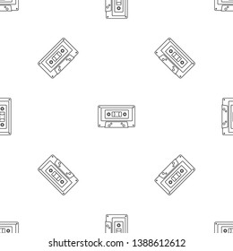 Music casette pattern seamless vector repeat geometric for any web design