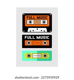 music cassette flat vector design on white background