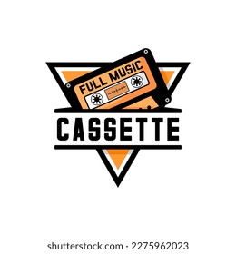 music cassette flat vector design on white background