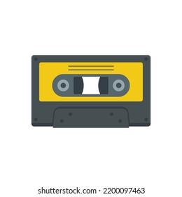 Music cassette icon. Flat illustration of music cassette vector icon isolated on white background