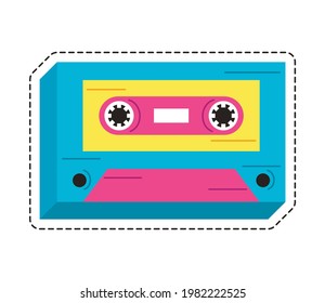paro de cassette retro noventa de música