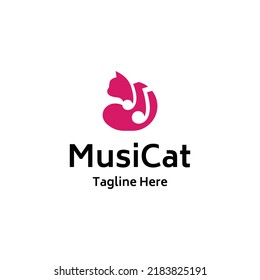 music cat logo icon vector template