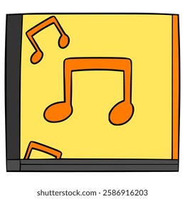 music cd case illustration hand drawn isolated vector