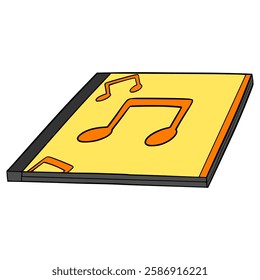 music cd case illustration hand drawn isolated vector