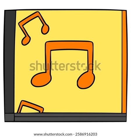 music cd case illustration hand drawn isolated vector