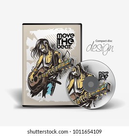 Music cd cover design template with copy space, vector illustration