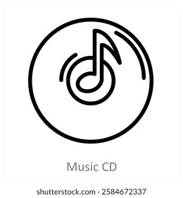 Music CD and music icon concept