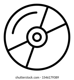 Music cd icon. Outline music cd vector icon for web design isolated on white background