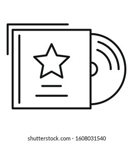 Music cd icon. Outline music cd vector icon for web design isolated on white background