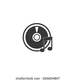 Diseño gráfico blanco y negro aislado de vectores de iconos de cd de música