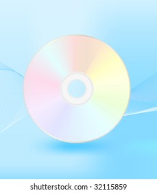music CD on blue background