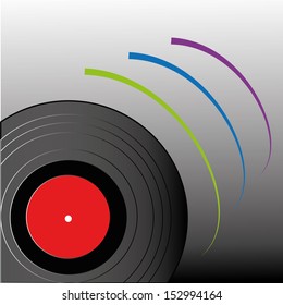 music cd player on special gradient gray background
