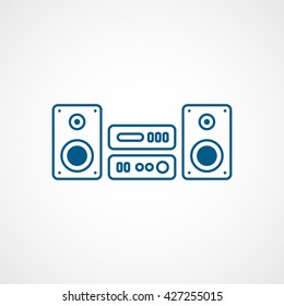 Music Center Blue Icon On White Background
