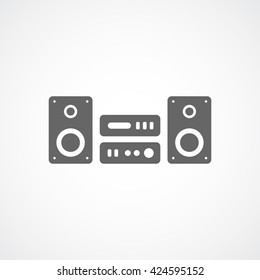 Music Center Flat Icon On White Background