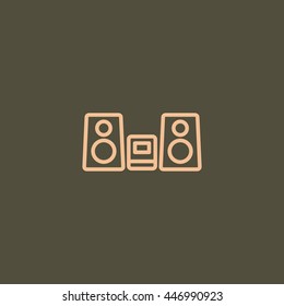 Music Center Icon Flat
