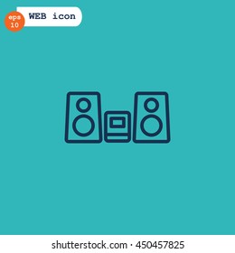 Music Center Icon Flat.