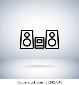 Music Center Icon Flat.
