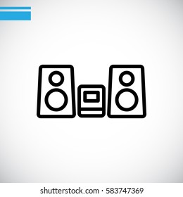 Music Center Icon Flat.