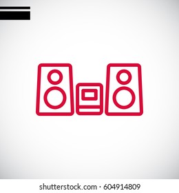 Music Center Icon Flat.