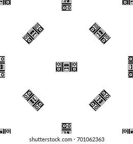 Music center pattern repeat seamless in black color for any design. Vector geometric illustration