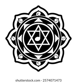 Music chakra symbol icon in solid style