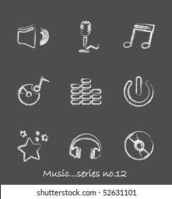 Music Chalkboard Icons...series No.12