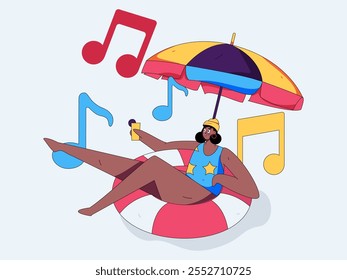 Music characters scene flat vector concept operation illustration
