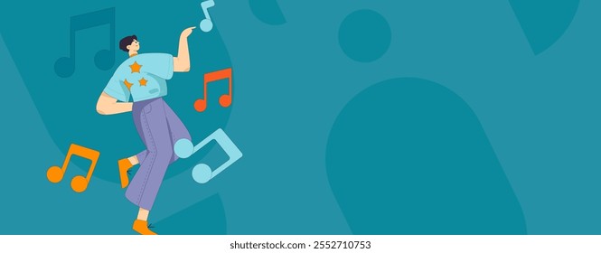 Music characters scene flat vector concept operation illustration
