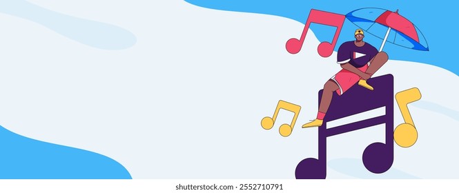 Music characters scene flat vector concept operation illustration
