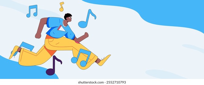 Music characters scene flat vector concept operation illustration
