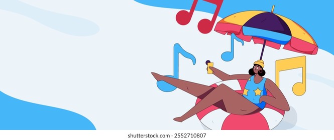 Music characters scene flat vector concept operation illustration
