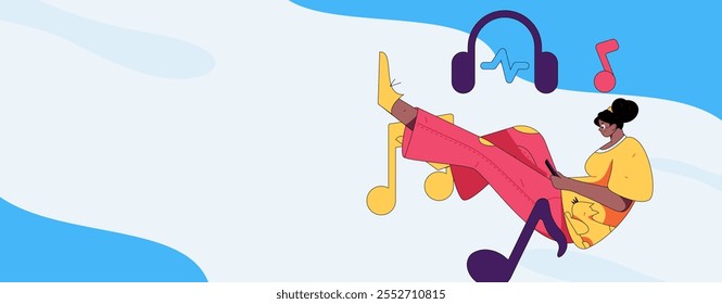 Music characters scene flat vector concept operation illustration
