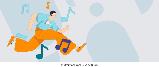 Music characters scene flat vector concept operation illustration
