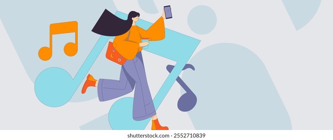 Music characters scene flat vector concept operation illustration
