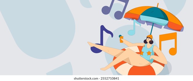 Music characters scene flat vector concept operation illustration
