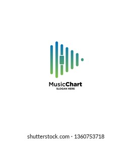 Music Chart simple logo template, vector illustration icon element - Vector
