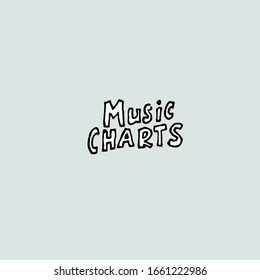 Music Charts, Hand-drawn Concept On A Blue Background