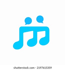 Music and chat bubbles chat logo icon vector