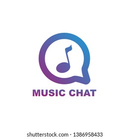 Music Chat Logo Template Design Vector, Emblem, Design Concept, Creative Symbol, Icon
