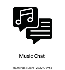 Musikchat-Vektor   solide Icon Design Illustration. Multimedia-Symbol auf weißem Hintergrund - EPS10-Datei