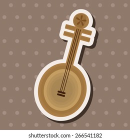music chinese lute theme elements vector,eps