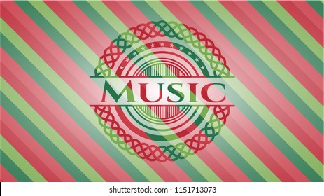 Music christmas colors style emblem.