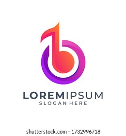 music circle colorfull logo design