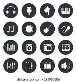 Music circle Icons.